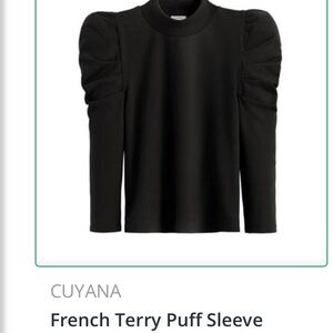 French Terry Puff Sleeve Sweatshirt